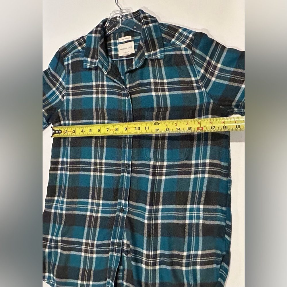American Eagle Ahh-Mazingly Soft Boyfriend Fit Plaid Flannel Shirt Women’s Small - Picture 7 of 9
